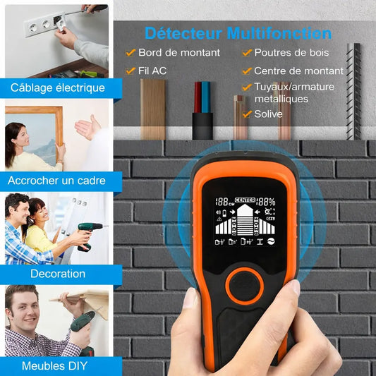 Détecteur mural 6-en-1 : précision professionnelle, sécurité garantie