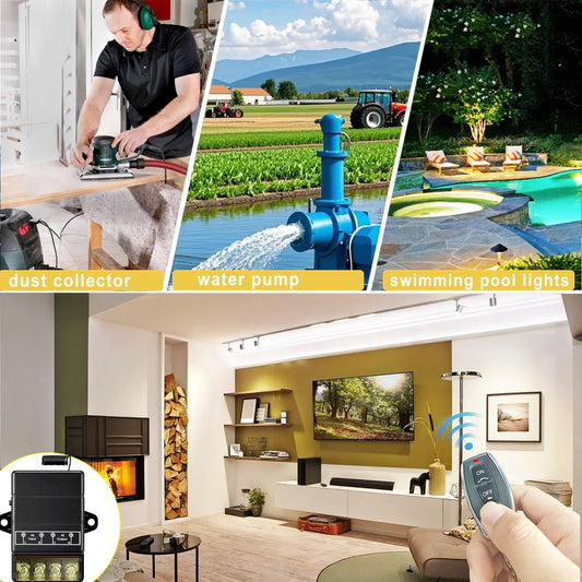 Télécommande Sans Fil Haute Puissance 220V – 500m de Portée Monstrueuse ! 🚨🔌✨ + 2 interrupteurs